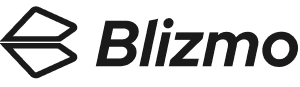 Black Blizmo logo and company name